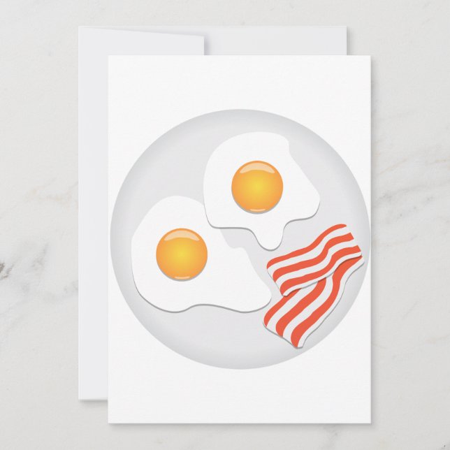 Spiegeleier und Bacon Frühstück Einladung (Vorderseite)