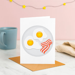 Spiegeleier und Bacon Frühstück Notizkarten Karte