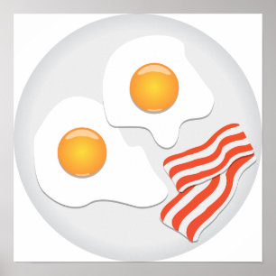Spiegeleier und Bacon Frühstück Poster