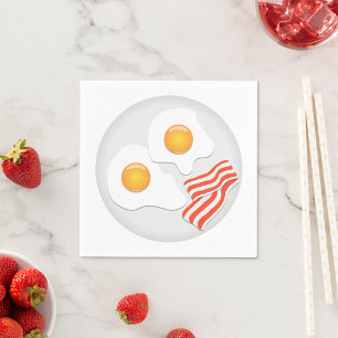 Spiegeleier und Bacon Frühstück Serviette