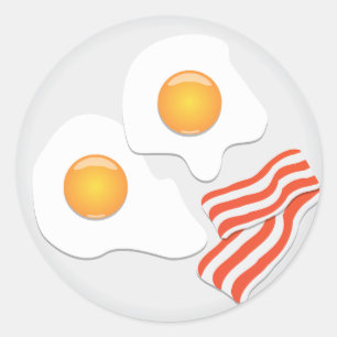 Spiegeleier und Speck Frühstück Runder Aufkleber