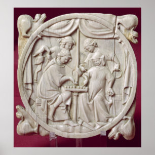 Spiegelgehäuse mit einem Schachspiel, c.1300 Poster