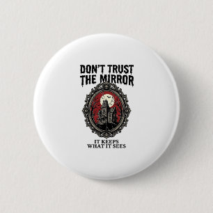 Spiegelhemd mit Gespenstern Vintage-Gravur Gothic- Button