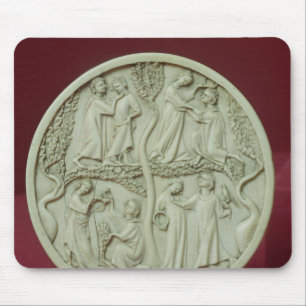 Spiegelkasten, der höfische Szenen, c.1320-30 Mousepad