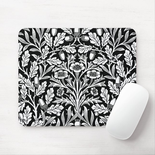 Spiegelkernen und Eiche Blätter Schwarz & Weiß Mousepad (Mit Mouse)