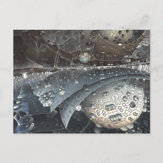 Spiegelkugeln Fraktal Postkarte (Vorderseite)