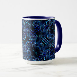 Spiegeln geformter Blume und Schmetterling in dunk Tasse