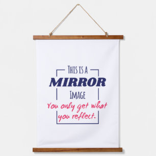 Spiegelreflexions-Denkweise Motivationsdesign Wandteppich Mit Holzrahmen