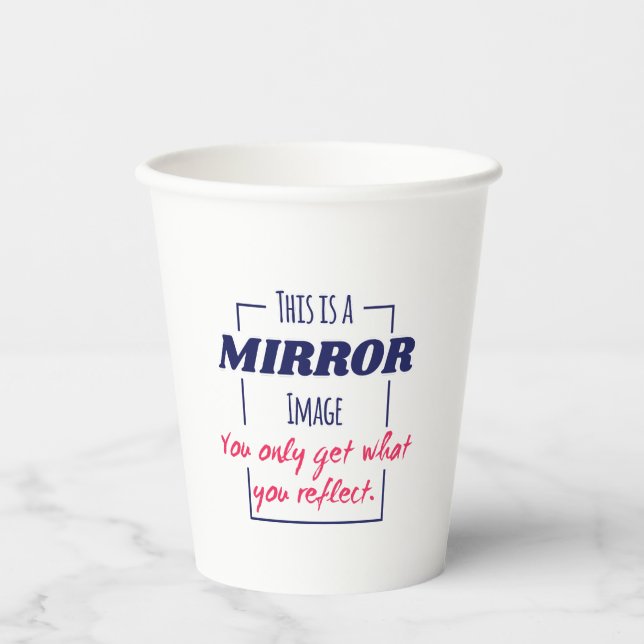 Spiegelreflexions-Mindset Motivationsdesign Pappbecher (Vorderseite)