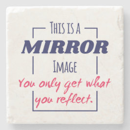 Spiegelreflexions-Mindset Motivationsdesign Steinuntersetzer