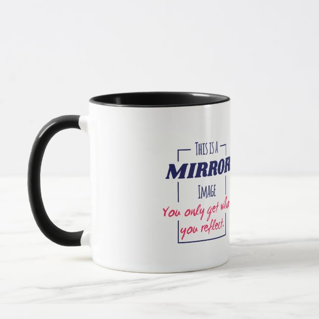 Spiegelreflexions-Mindset Motivationsdesign Tasse (Links)