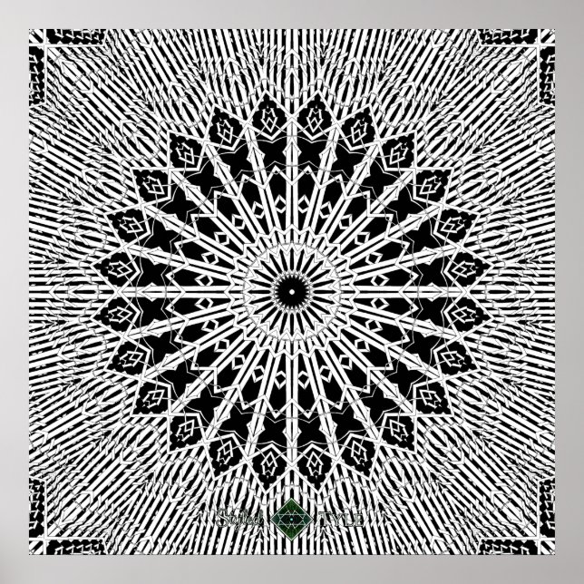 Spiegelsymmetrisches Mandala Poster (Vorne)
