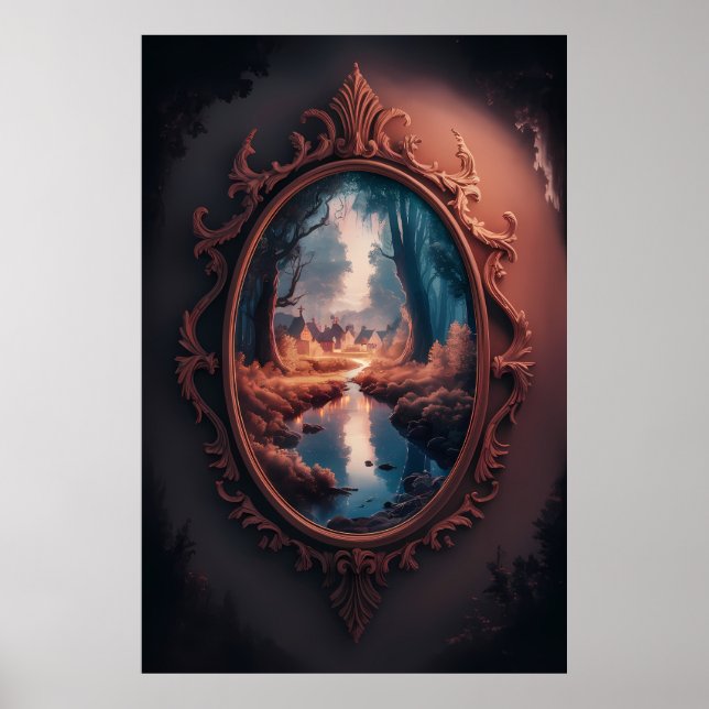 Spiegelung an der Verzauberung Poster (Vorne)