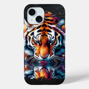 Spiegelung eines Tigers beim Trinken von Wasser Case-Mate iPhone Hülle
