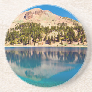 Spiegelungen am Helen Lake, Lassen Volcanic Sandstein Untersetzer