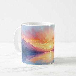Spiegelungen der Gebirgssonne Kaffeetasse
