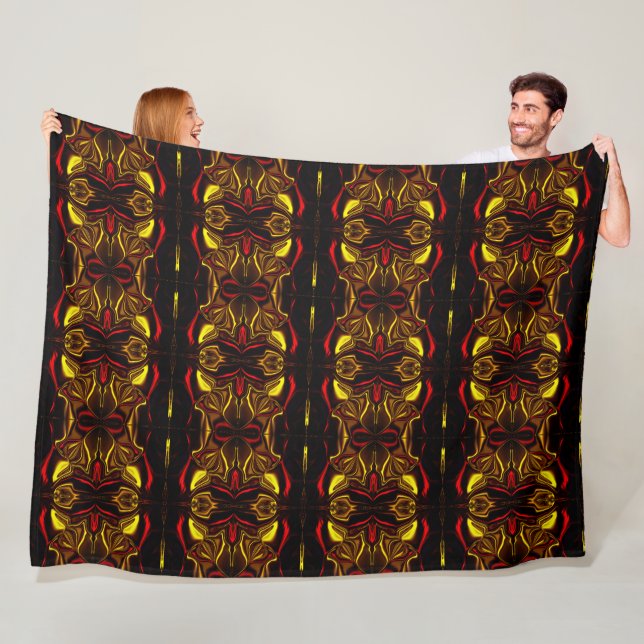 Spieglein - Gold und rot gebogene Spuren mit dunkl Fleecedecke (Beispiel)