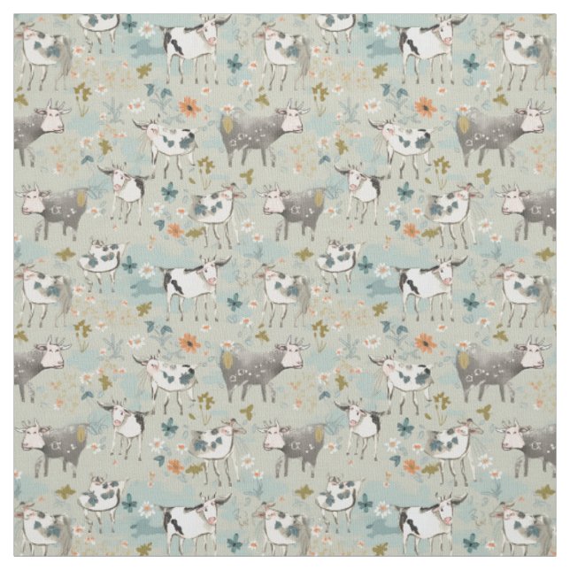 Spiegleine Weiden: Weiße Kuh Stoff (Muster)