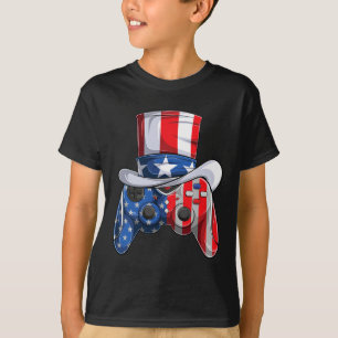 Spiel 4. Juli Controller American Flag Kids Boy T-Shirt