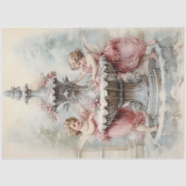 Spiel am Springbrunnen Seidenpapier (Vorderseite)