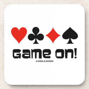 Spiel an! (Vier Karten-Anzüge) Getränkeuntersetzer