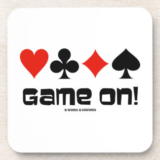 Spiel an! (Vier Karten-Anzüge) Getränkeuntersetzer