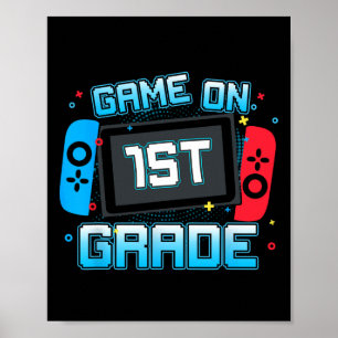 Spiel auf 1. Stufe Gamer zurück zu Schülern Kinder Poster