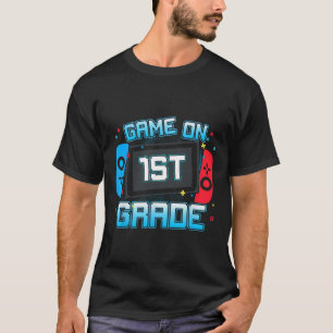 Spiel auf 1. Stufe Gamer zurück zu Schülern Kinder T-Shirt