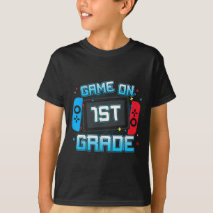 Spiel auf 1. Stufe Gamer zurück zu Schülern Kinder T-Shirt