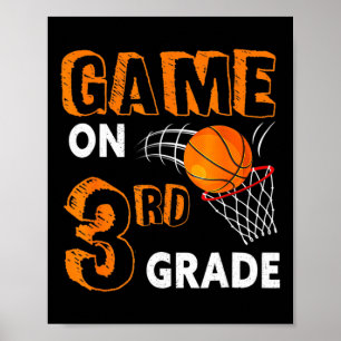 Spiel auf 3. Klasse Basketball zurück zum Schulspa Poster