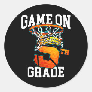 Spiel auf 5. Klasse Basketball zurück zur Schule S Runder Aufkleber