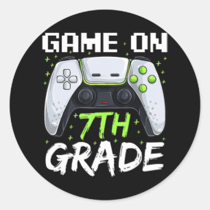 Spiel auf 7. Klasse Spaß zurück zu School Gamer Bo Runder Aufkleber