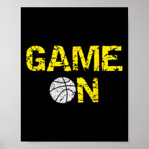 Spiel auf Basketball; Blue Black Yellow Gold Team Poster