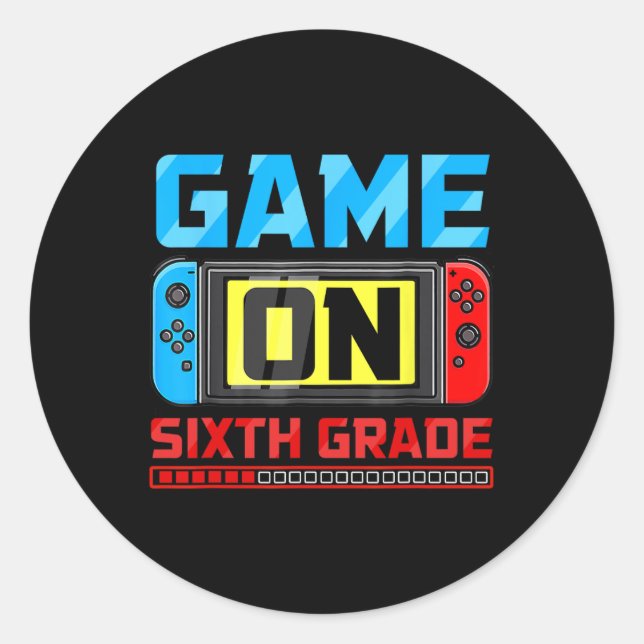 Spiel auf dem sechsten Rang des Gamers zurück zum  Runder Aufkleber (Vorderseite)