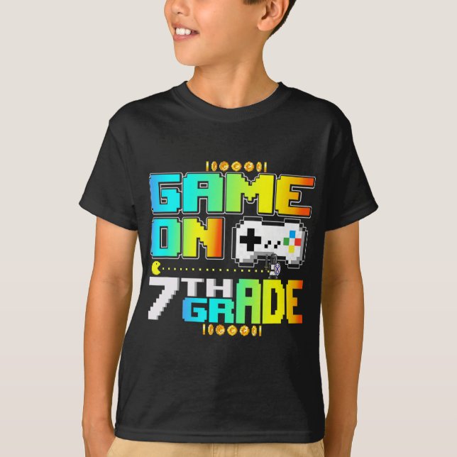 Spiel auf der 7. Stufe Gaming Video Gamer zurück n T-Shirt (Vorderseite)