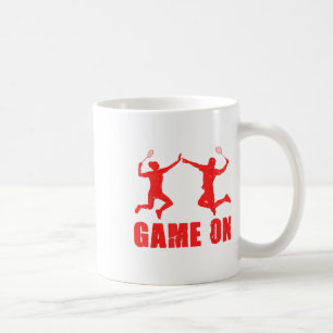 Spiel auf der grafischen Badminton Player Shuttle Kaffeetasse