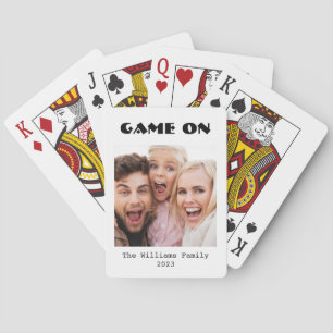 Spiel auf Foto der Familie spielen Karten Spielkarten