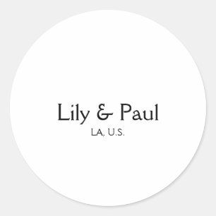 Spiel auf fügt Paarname Hochzeitsfeier Ort Stadt h Runder Aufkleber