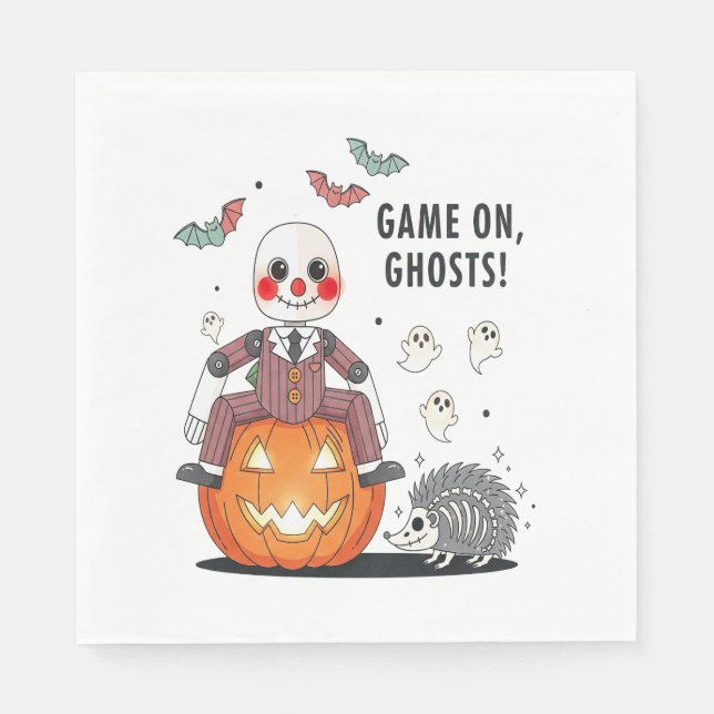 Spiel auf Ghosts Halloween Serviette (Vorderseite)