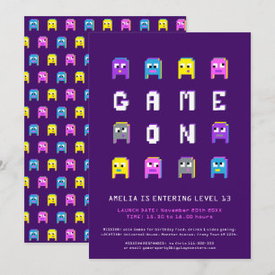 Spiel auf Mädchen Video Gaming 13. Geburtstagspart Einladung