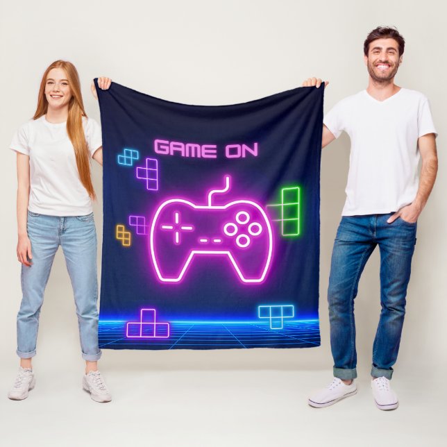 Spiel auf Neon Video Gamer Fleecedecke (Beispiel)