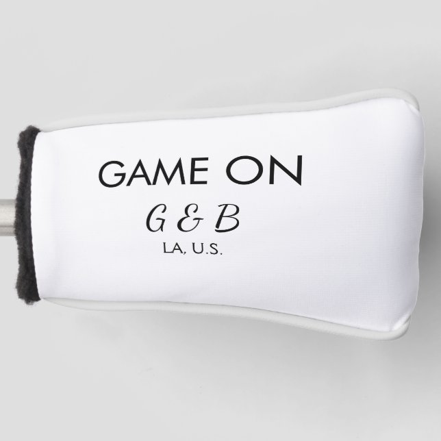 Spiel auf Pärchen Namen Hochzeitsfeier Platz Stadt Golf Headcover (Vorderseite)