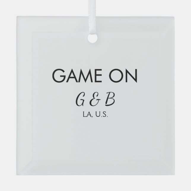 Spiel auf Pärchen Namen Hochzeitsfeier Platz Stadt Ornament Aus Glas (Vorderseite)