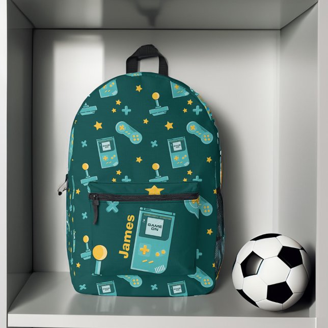 Spiel auf Retro-Vintag-Videospiel-Muster Bedruckter Rucksack (Game On Retro Vintage Video Game Pattern Printed Backpack)