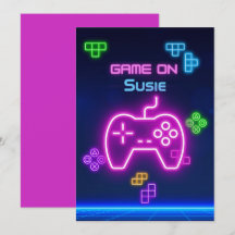 Spiel auf Video Neon-Gamer grün, pink, blau
