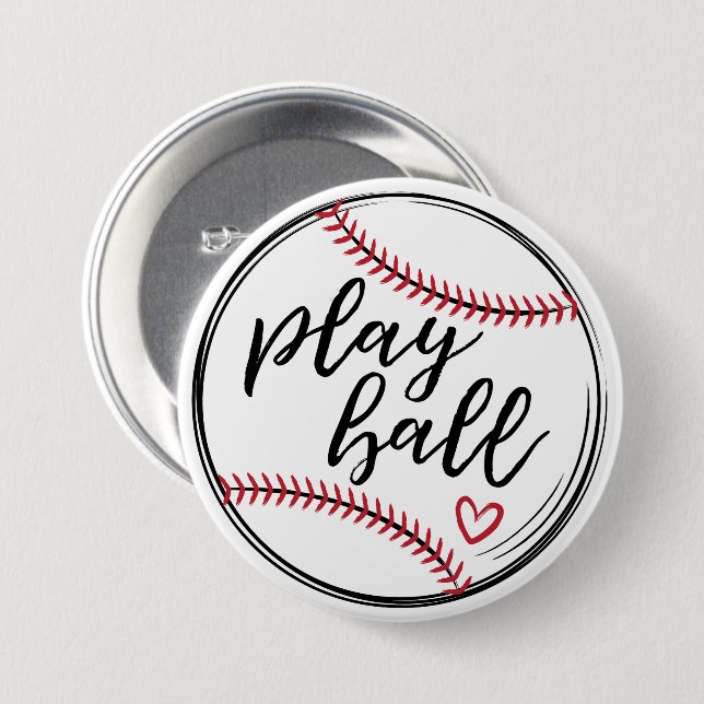 Spiel Ball Doodle Baseball Grafik, GraphicLoveShop Button (Vorne & Hinten)