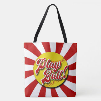 Spiel-Ball! Rote u. weiße Softball-Tasche