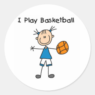 Spiel-Basketball des Mädchen-I Runder Aufkleber