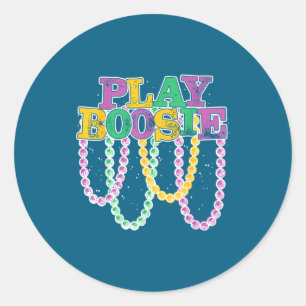 Spiel Boosie Perlen Mardi Gras Karneval Louisiana Runder Aufkleber