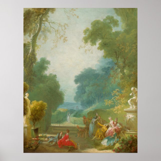 Spiel der Hot Cockles - Jean Fragonard Fine Art Poster (Vorne)